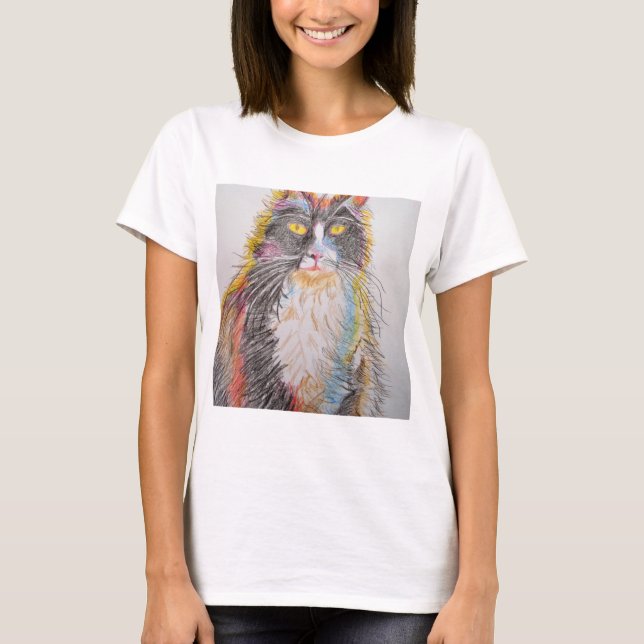 Camiseta Gatos de dibujos de gatos de tuxedo (Anverso)