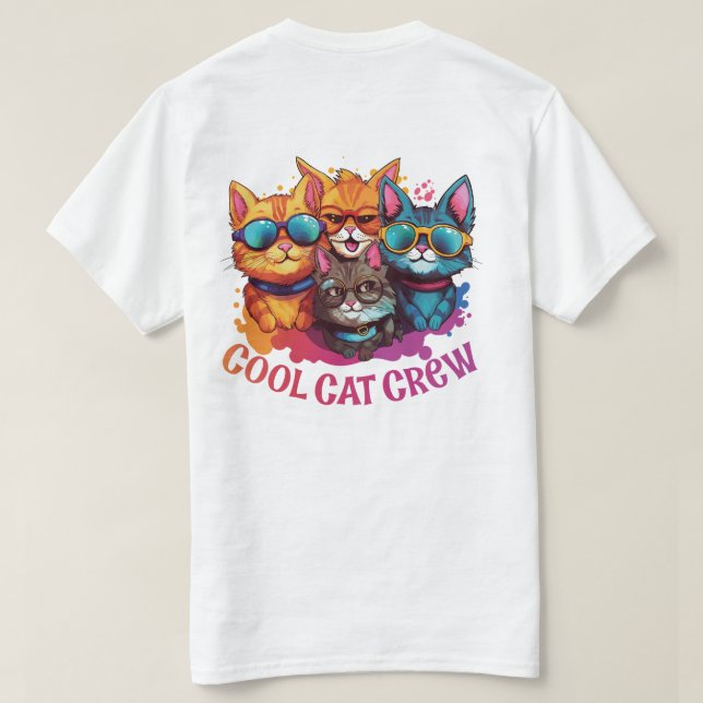 Camiseta Gatos De Gato De Guay Con Gafas De Sol (Reverso del diseño)
