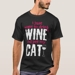 Camiseta Gatos de gato de vino Gatos de Mascotas animales V