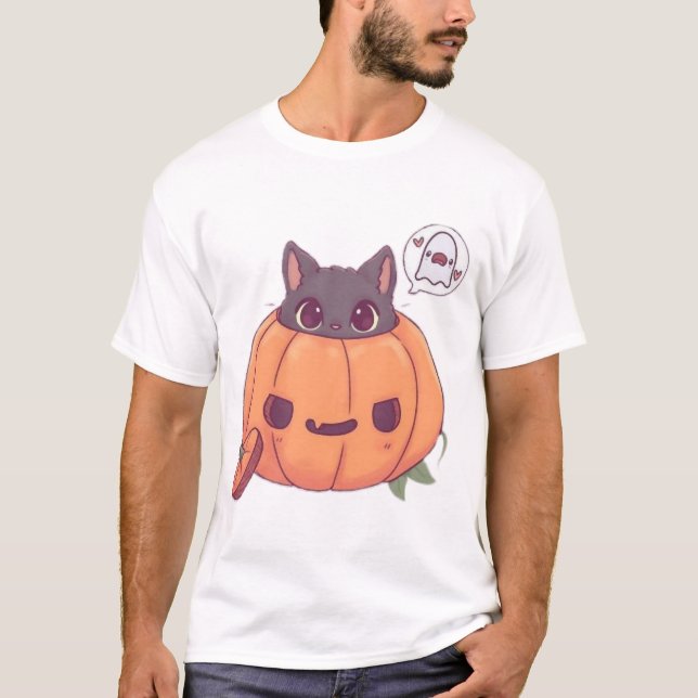 Camiseta gatos de halloween (Anverso)