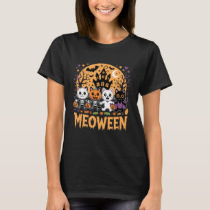 Camiseta Gatos de Halloween Bruja Meoween Momia Disfraz de 