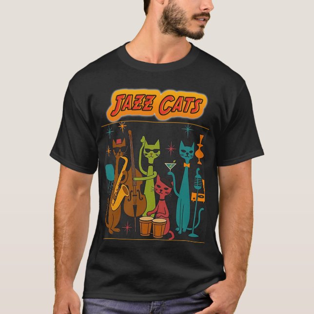Camiseta gatos de jazz (Anverso)