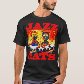 Camiseta Gatos de Jazz para gato amante del gato jugando al