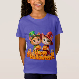Camiseta Gatos de jengibre en calabazas de Halloween para G