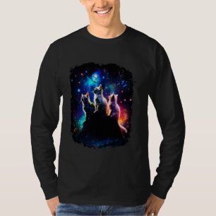Camiseta Gatos de la familia de gatos del espacio cósmico 4