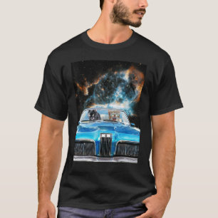 Camiseta Gatos de la galaxia espacial conduciendo coche de