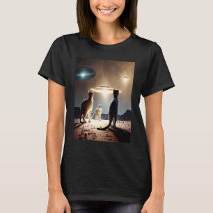 Camiseta Gatos de la Galaxia OVNI de Gatos  Gato en el Espa