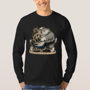 Camiseta Gatos de lucha libre contra el sumo gordo