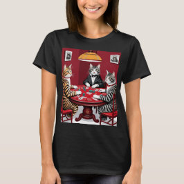 Camiseta Gatos de mesa jugando al póquer