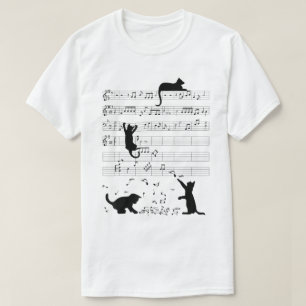 Camiseta Gatos de Música Divertida Notas Musicales Divertid