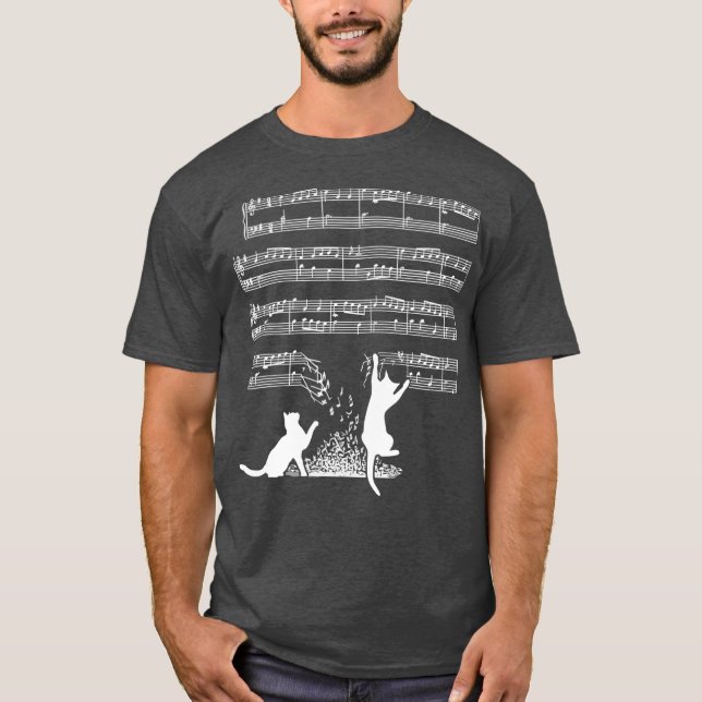 Camiseta Gatos De Música Y Música De Hojas (Anverso)