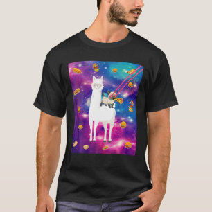 Camiseta Gatos De Ojos Láser En El Espacio Llama Gato Come