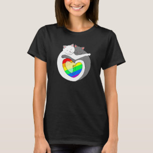 Camiseta Gatos De Orgullo Arcoiris Cute Kitten Lgbtqia