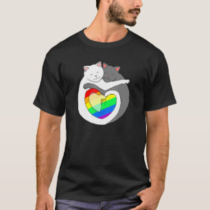 Camiseta Gatos De Orgullo Arcoiris Cute Kitten Lgbtqia