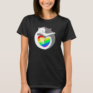 Camiseta Gatos De Orgullo Arcoiris Cute Kitten Lgbtqia