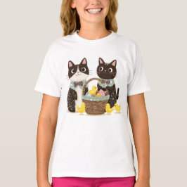 Camiseta Gatos de Pascua Cesta de Pascua Bebés