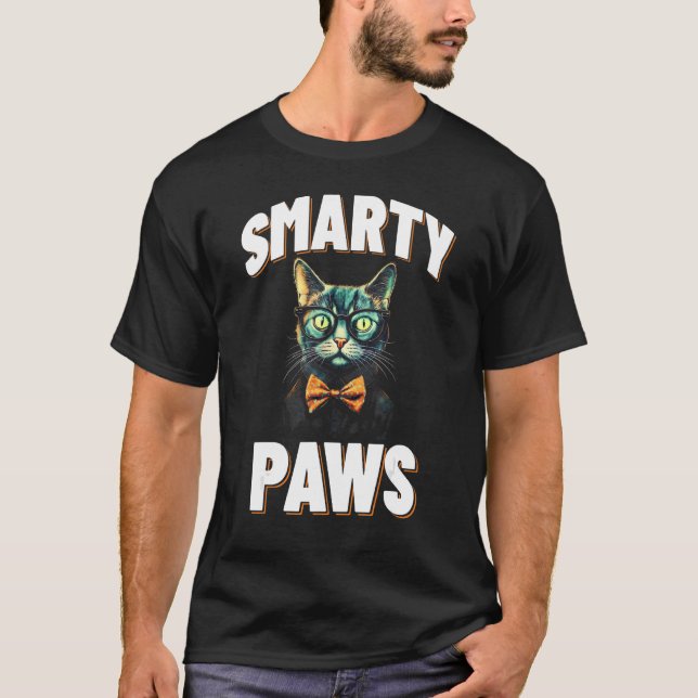 Camiseta Gatos De Paws Inteligentes Con Glass (Anverso)