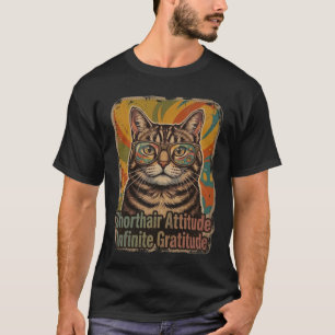 Camiseta Gatos de pelo corto con gafas de sol funky retro a
