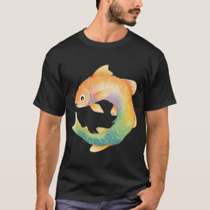 CAMISETA GATOS DE PESCA GANADORES ÉXITO DE PESCADO ACUARELA