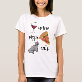 Camiseta Gatos de pizza de vino
