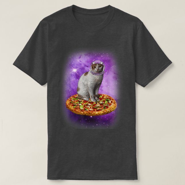 Camiseta Gatos De Pizza En El Espacio -Astronau Astral De D (Diseño del anverso)