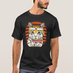Camiseta Gatos de Ramen retro de fideos japoneses estéticos