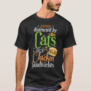 Camiseta Gatos de sandwich de pollo y hamburguesa de pollo