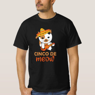 Camiseta Gatos de Sombrero Mexicanos Cat Cinco De Meow