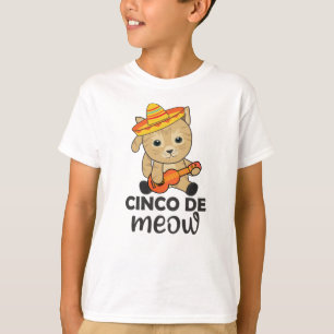 Camiseta Gatos de Sombrero Mexicanos Cat Cinco De Meow