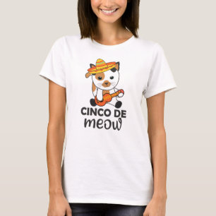Camiseta Gatos de Sombrero Mexicanos: Cat Cinco de Meow