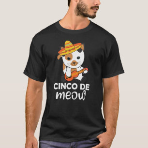 Camiseta Gatos de Sombrero Mexicanos Cat Cinco De Meow