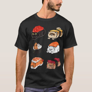 Camiseta Gatos de sushi de Kawaii, gatitos de sushi espanto