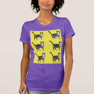 Camiseta Gatos de Tabby Gatos lindos mascotas a rayas T-Shi