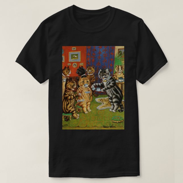 Camiseta Gatos de té de la tarde, Louis Wain (Diseño del anverso)