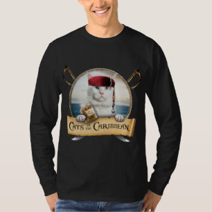 Camiseta Gatos del Caribe - Gato blanco lindo para la Navid