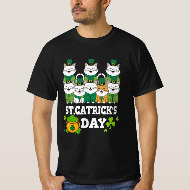 Camiseta Gatos del Día de los Catratos de San Patricio para (Anverso)