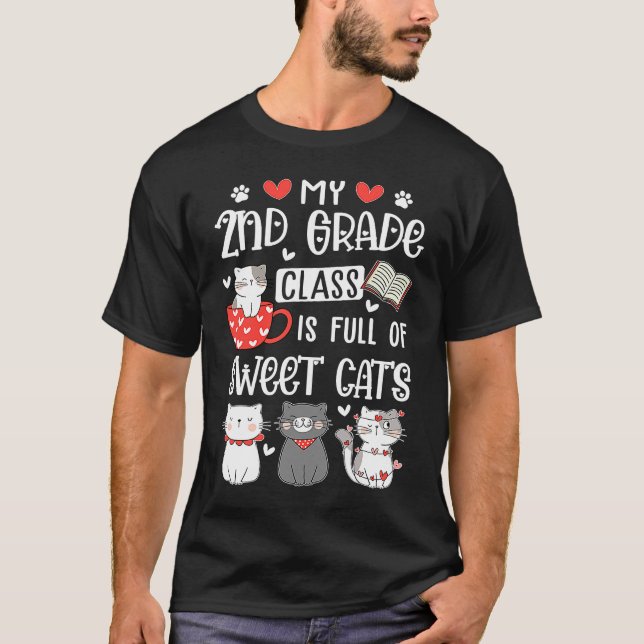 Camiseta Gatos Día de San Valentín Profesor Profesores de 2 (Anverso)