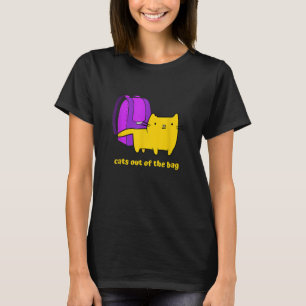 Camiseta Gatos Divertidos Fuera de la Bolsa