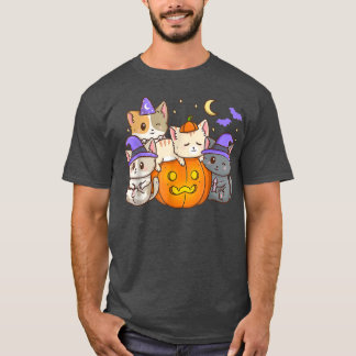 Camiseta Gatos divertidos Halloween Anime Cat Kawaii Neko P