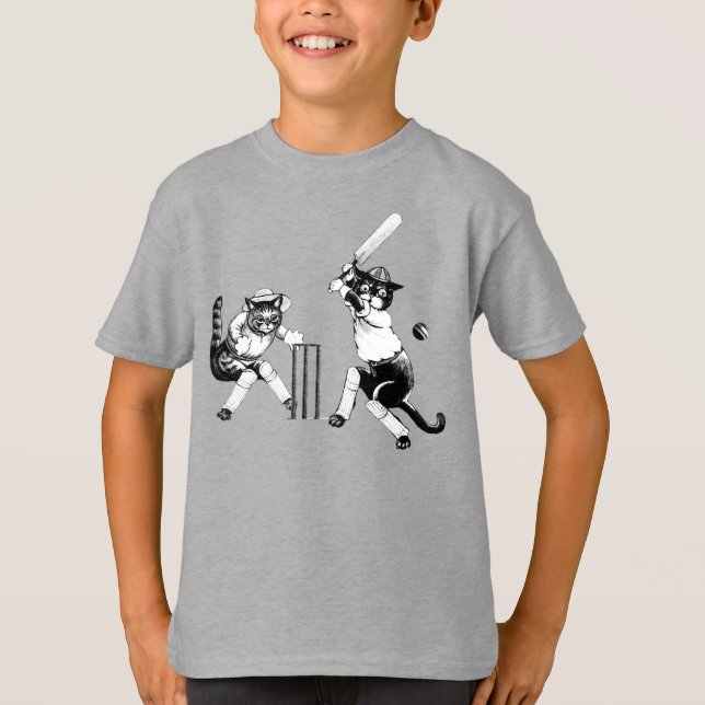 Camiseta Gatos divertidos jugando al críquet (Anverso)
