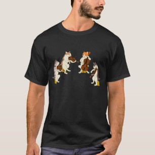 Camiseta Gatos divertidos jugando al violín Cello Music Cat