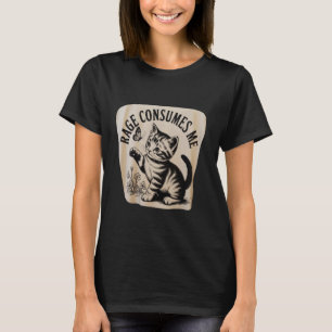 Camiseta Gatos Divertidos La Rabia Me Consume Gatito
