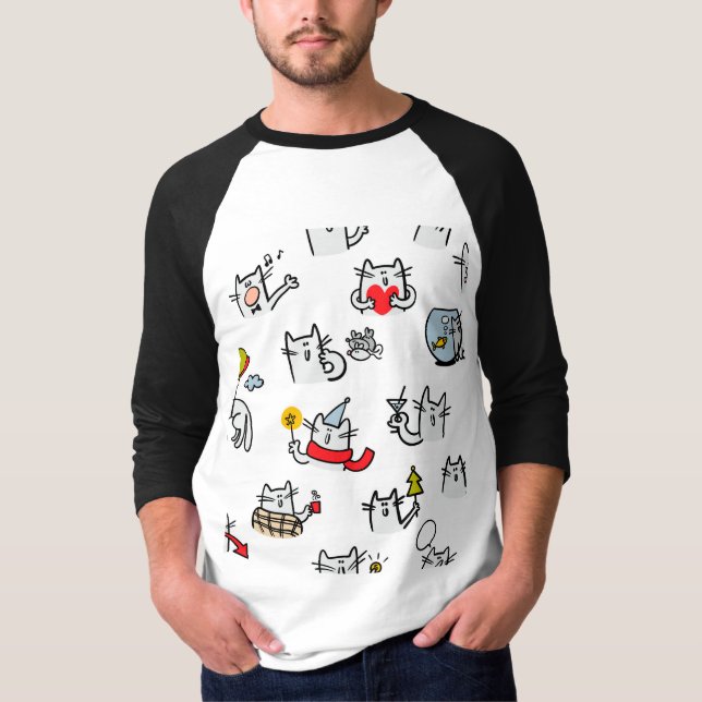 Camiseta Gatos divertidos, leche y magia. (Anverso)