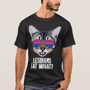 Camiseta Gatos Divertidos Lesbianas Bisexuales Comen Qué Or