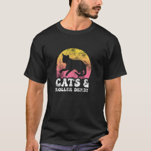 Camiseta Gatos Divertidos y Roller Derby Vintage Retro Hobb