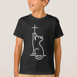 Camiseta Gatos Domésticos Aman a Jesús Gato Feliz