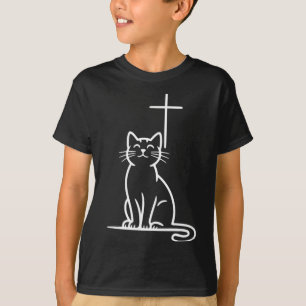 Camiseta Gatos Domésticos Cristianos Aman a Jesús Sé Feliz