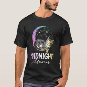 Camiseta Gatos Dormilones de Medianoche en la Luna
