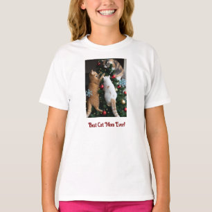 Camiseta Gatos En Árbol De Navidad Personalizar 