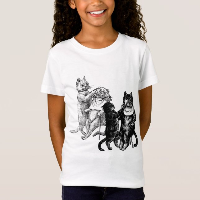 Camiseta Gatos En Barbershop Haircut Arte De Animales (Anverso)